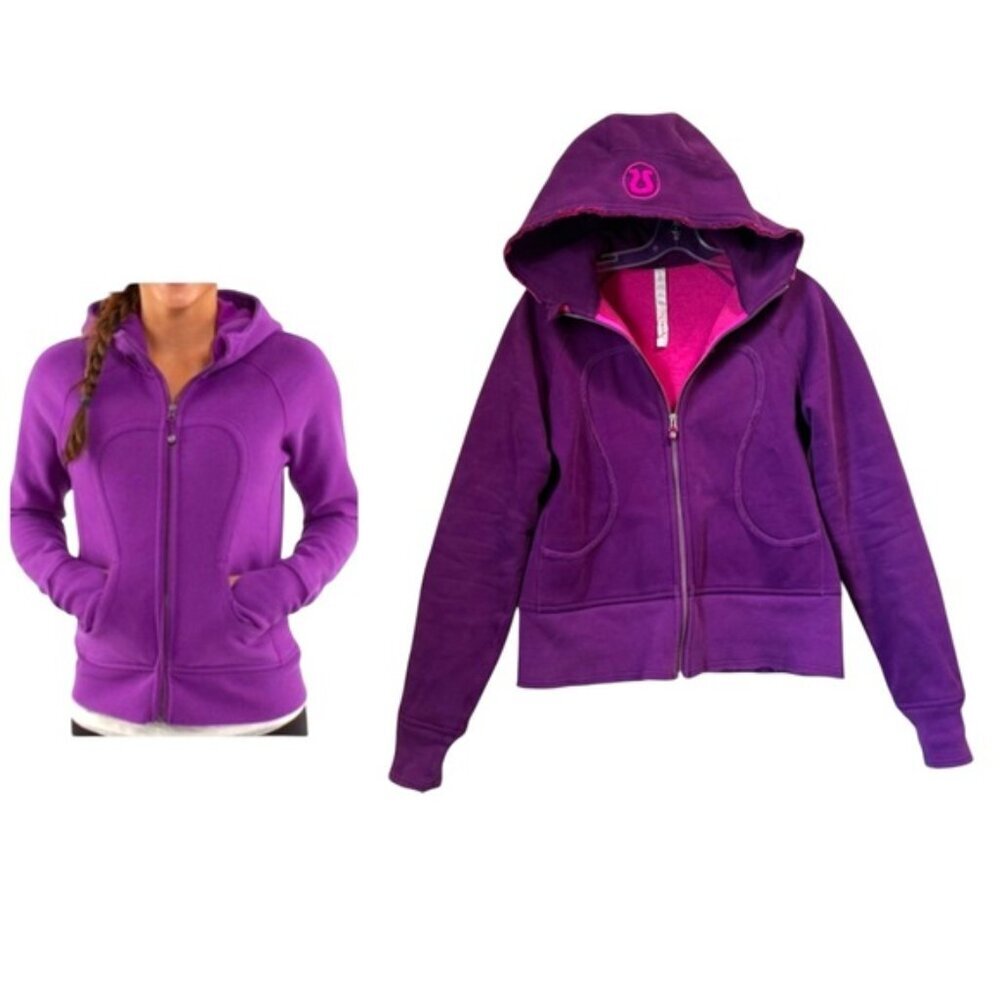 Lululemon Scuba Raw Edge Hoodie Jacket Zip Cotton Cozy Fleece Pockets Ribbed 8